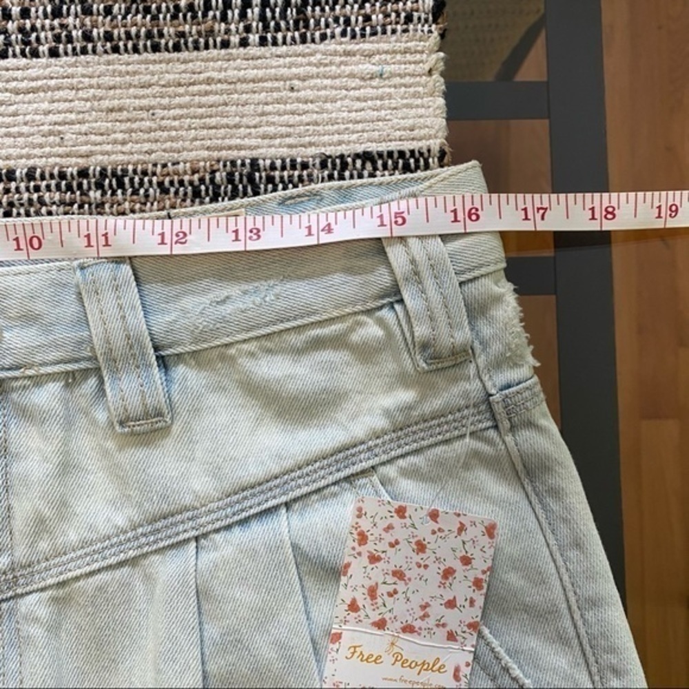 Free People Side Car Mini Skirt denim raw hem - Picture 14 of 16